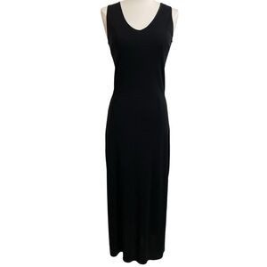 VTG MARY McFADDEN Black Sexy Understated Maxi Sleeveless Sheath Dress Medium